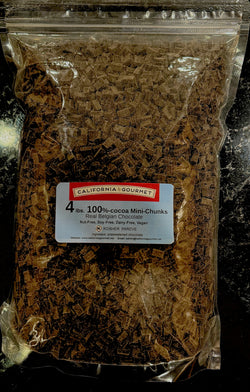 Wholesale 5 lb bulk bags of 48%-cocoa chocolate chips $8/lb   •72%-cocoa mini-chunks or • 5 lb Mega Chunks  $8/lb