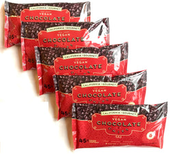 Sale - Five Red Bags 45%-cocoa Chocolate Chips $26 Vegan Gluten Free Belgian Chocolate Chips