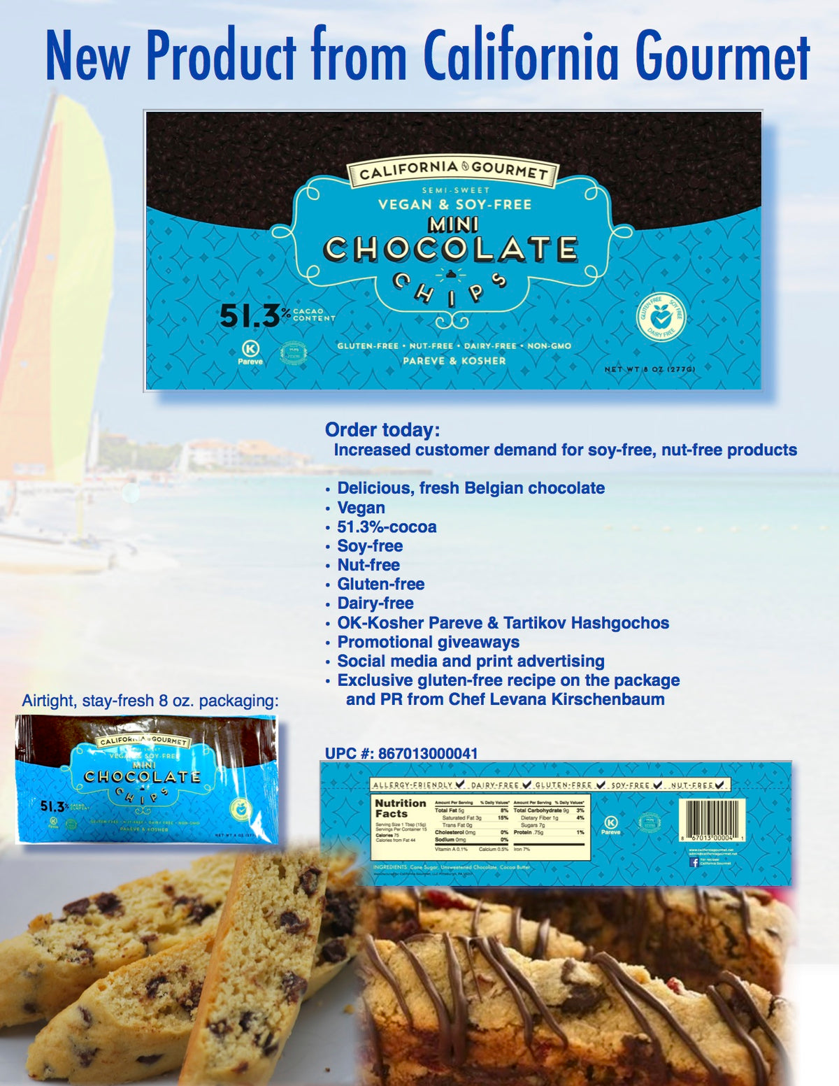 MINI-soy-free Belgian vegan chocolate chips kosher 51.3% cocoa