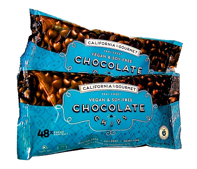 California Gourmet PASSOVER Belgian Soy Free 48%-Cocoa Chocolate Chips - Vegan - Nut-Free Multi-Pack